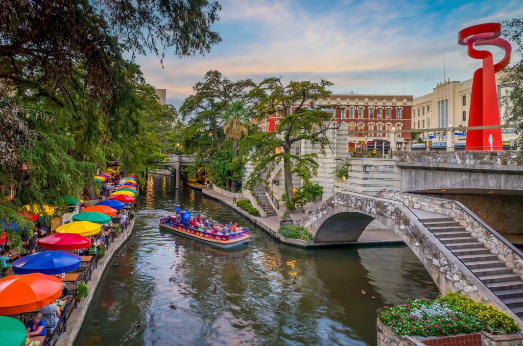 The San Antonio River Walk.