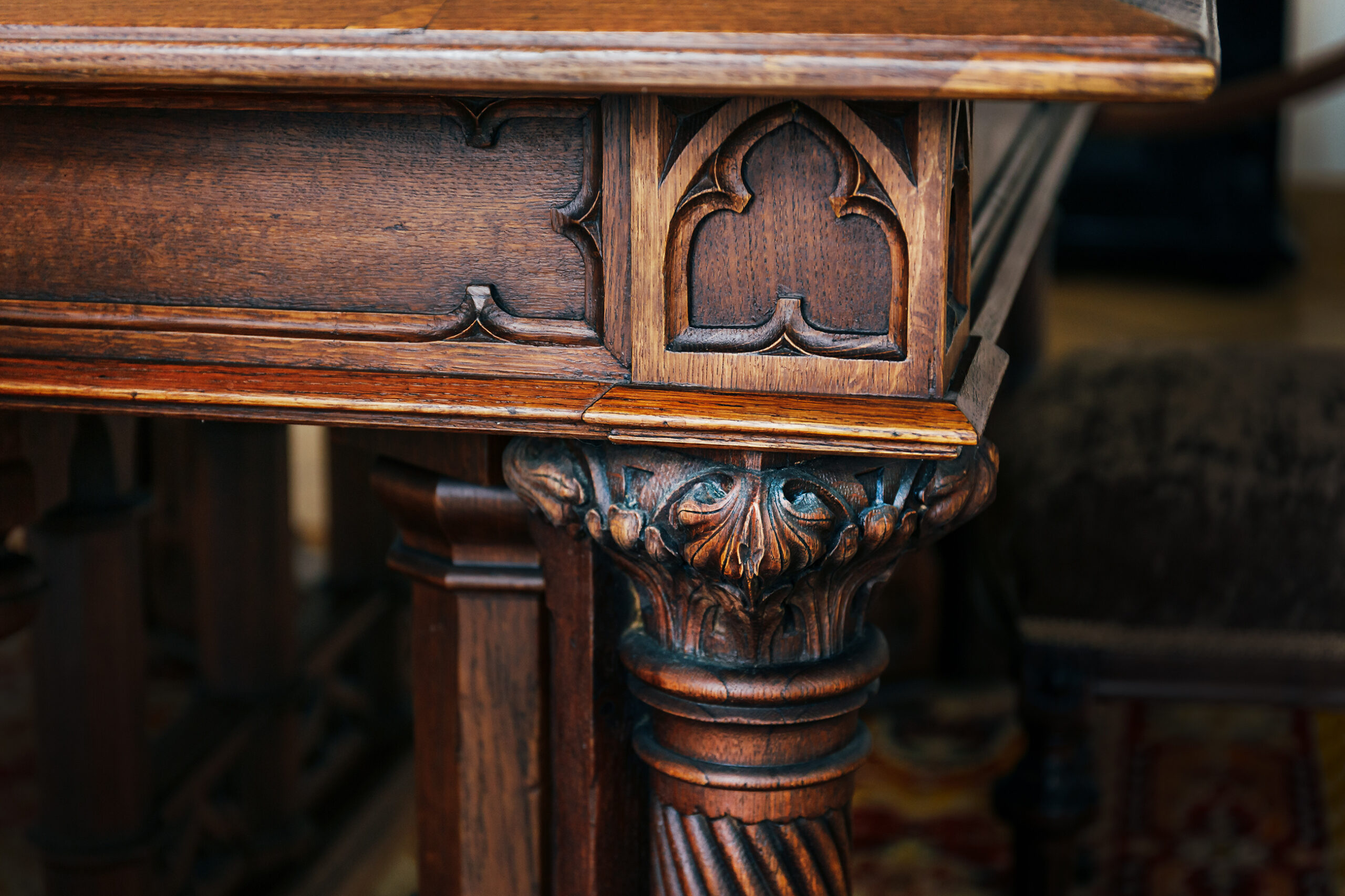 A bureau close up.