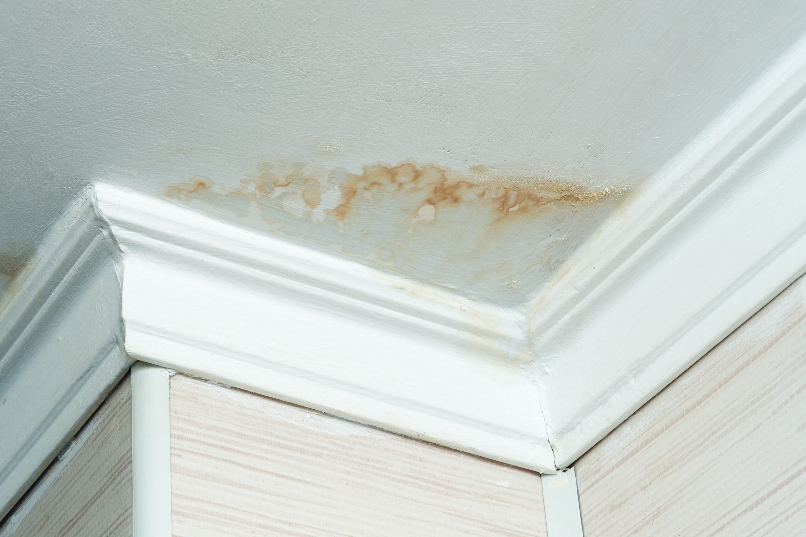 A leak in the ceiling.