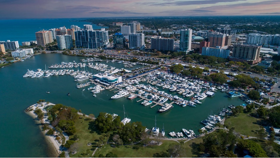 Aerial view of Sarasota.