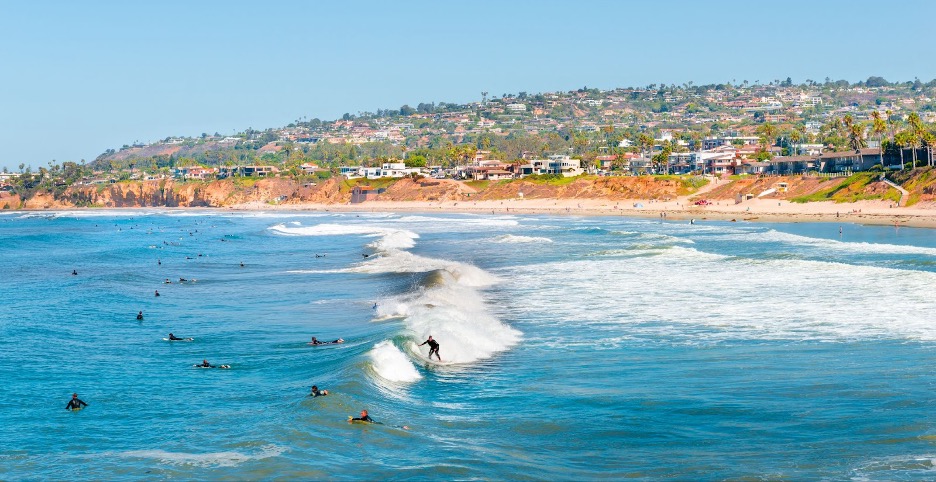 San Diego surfing.