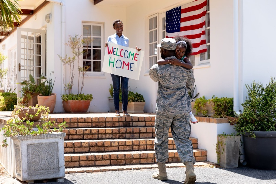 A military personnel moving home.