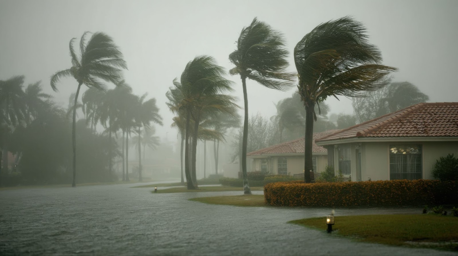 A house after a hurricane in Florida.