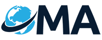 IMA logo featuring dark blue letters and a blue circular emblem to the left